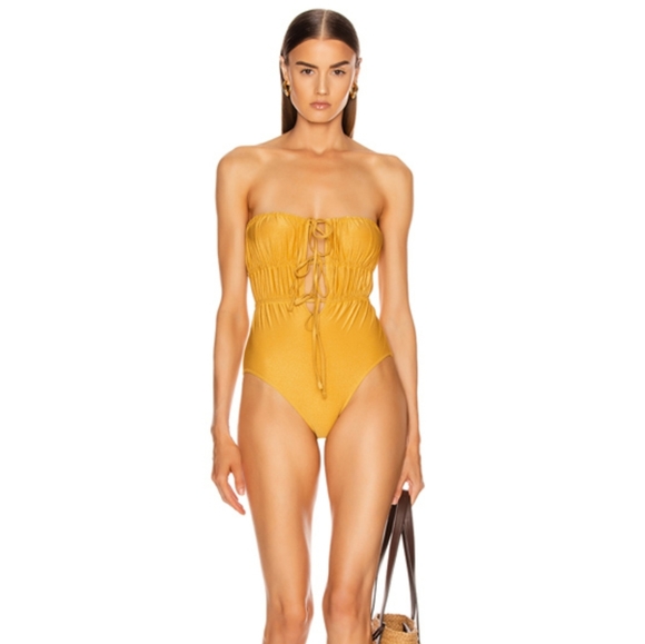 Solid & Striped Paula Suit in Metallic Gold NWT - Picture 5 of 15